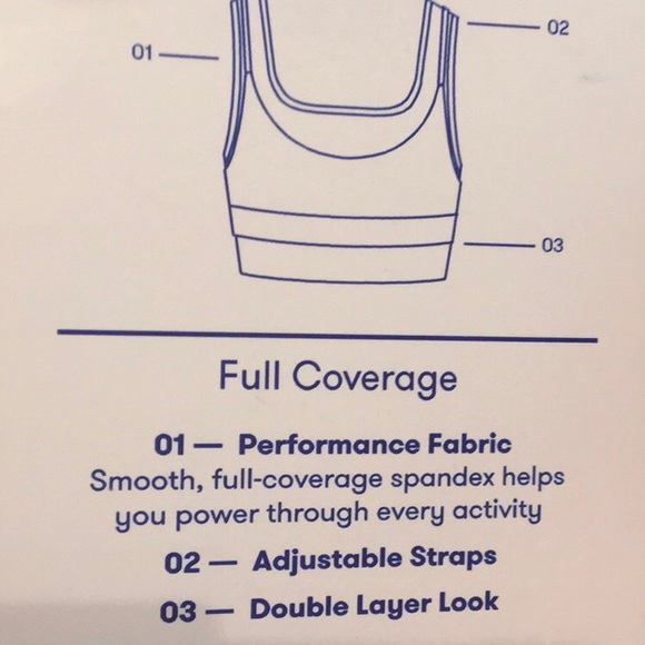 JOY LAB NWT Full Coverage Spandex DOUBLE LAYER BRA - Picture 8 of 8